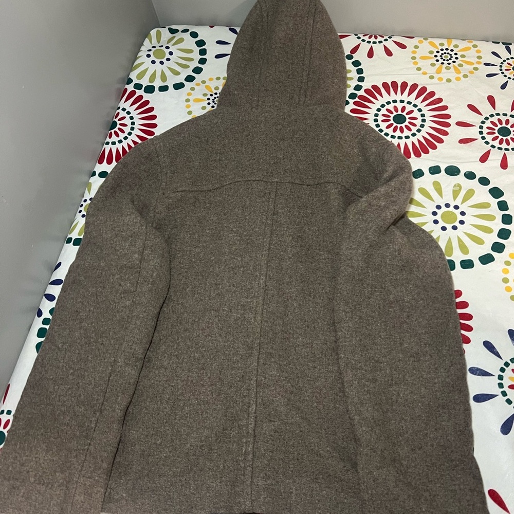 Old Navy Women's Brown Wool Blend Hooded Toggle Duffle Coat XL - Picture 5 of 5